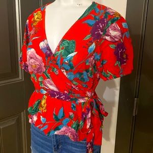Floral wrap shirt